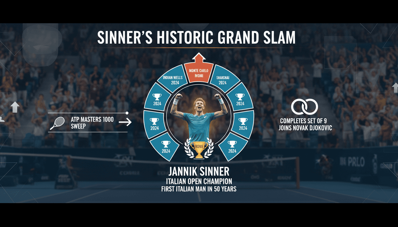 Jannik Sinner celebrating his victory at the Italian Open