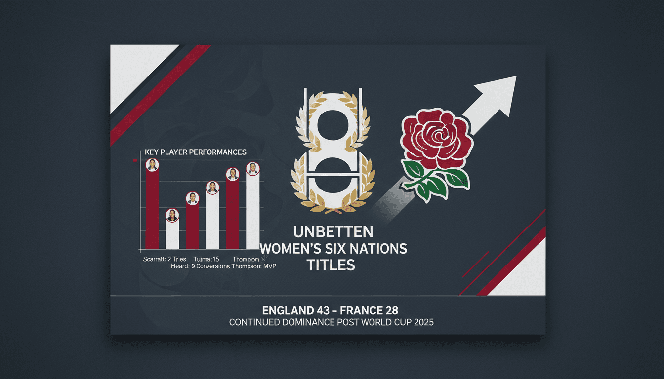 England wins eighth consecutive Women's Six Nations title with victory over France