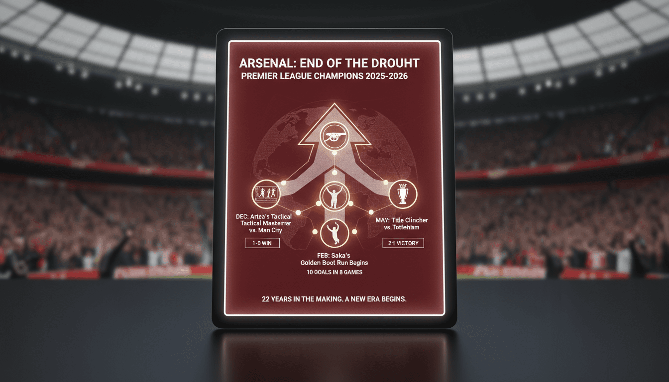 Arsenal Football Club celebrating their Premier League victory