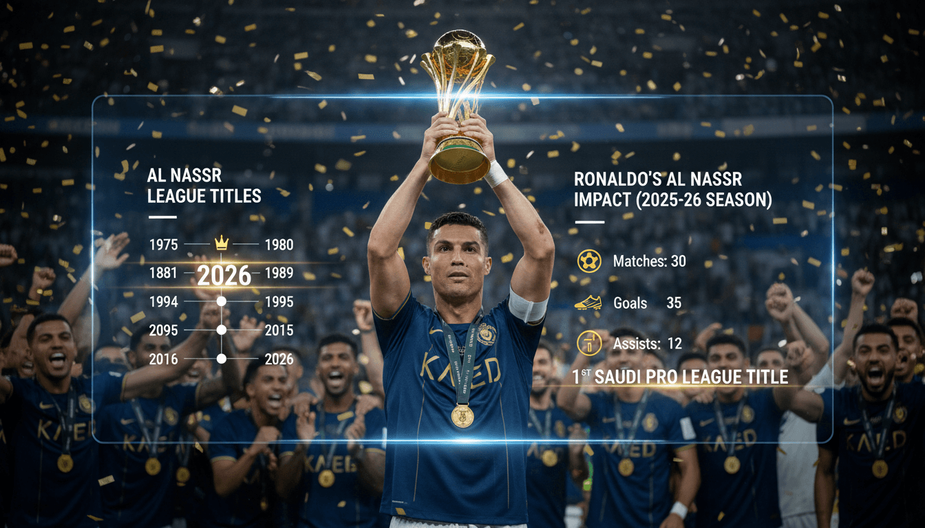 Cristiano Ronaldo celebrating Al Nassr's Saudi Pro League title win