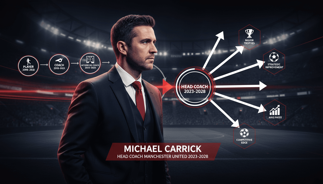 Michael Carrick during a Manchester United match as head coach.