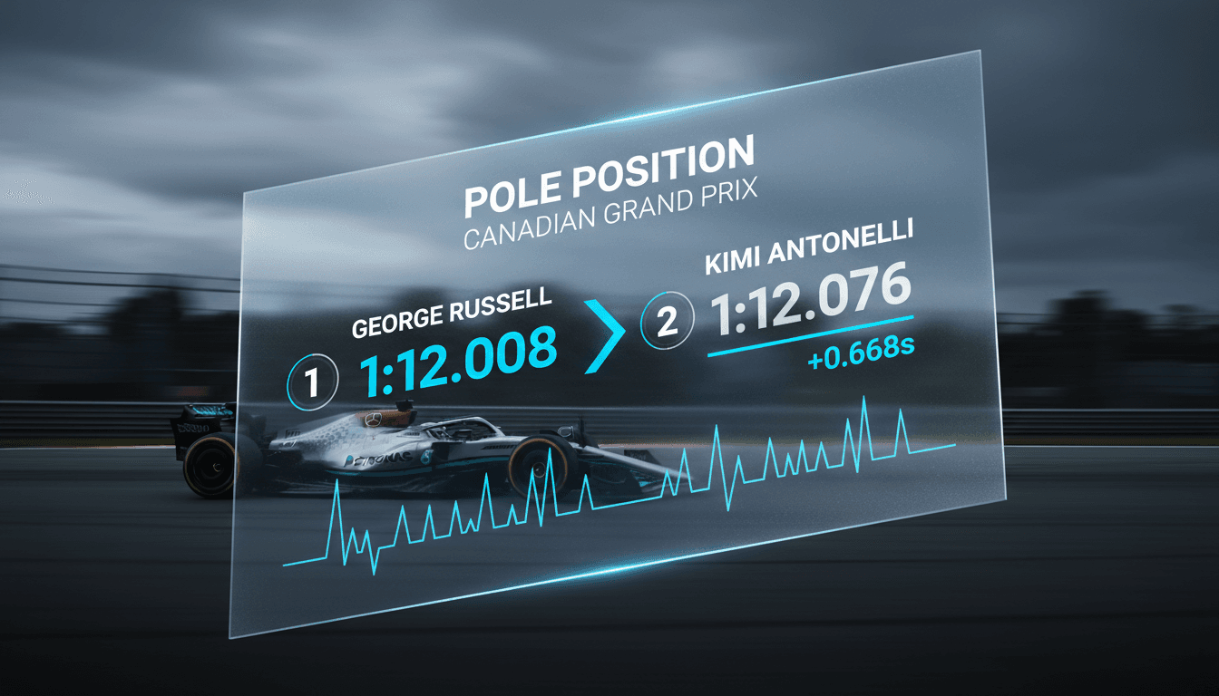 George Russell celebrating his pole position at the Canadian Grand Prix