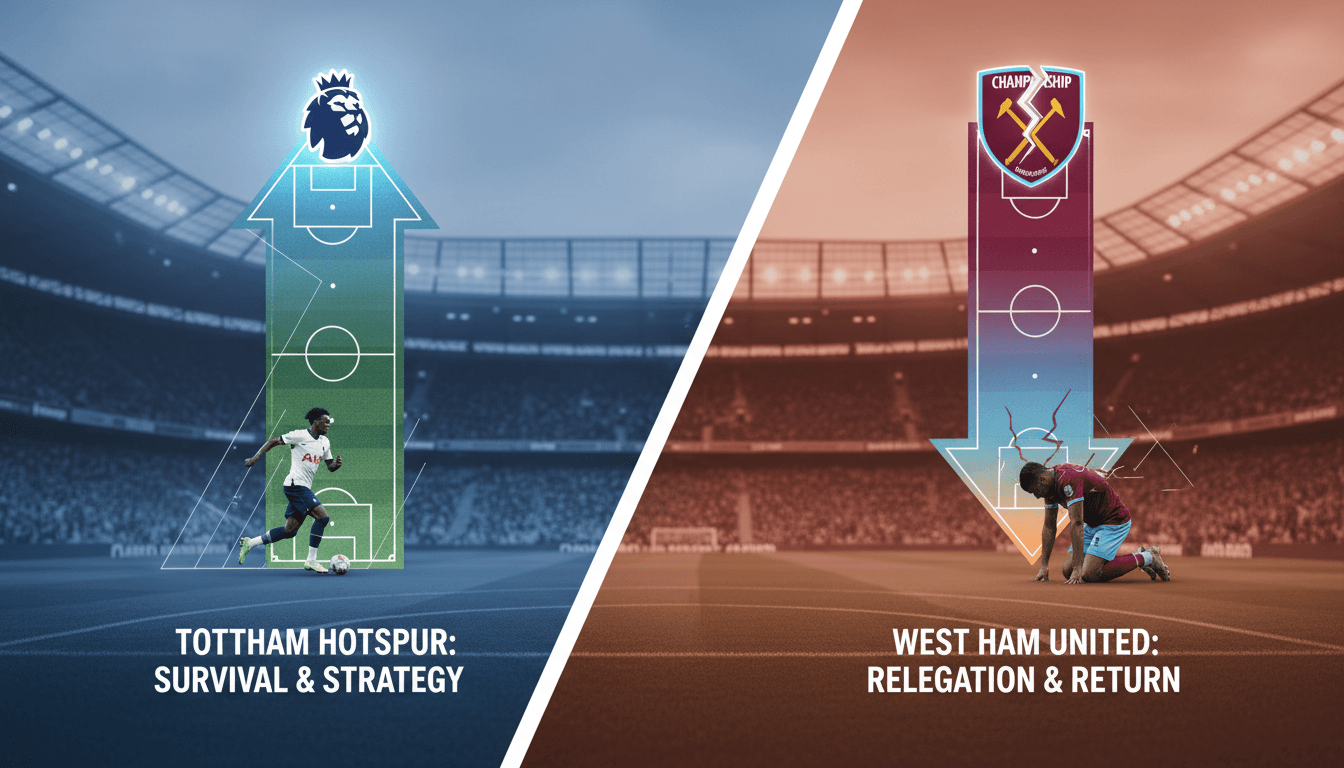Tottenham Hotspur celebrates victory while West Ham United faces relegation.