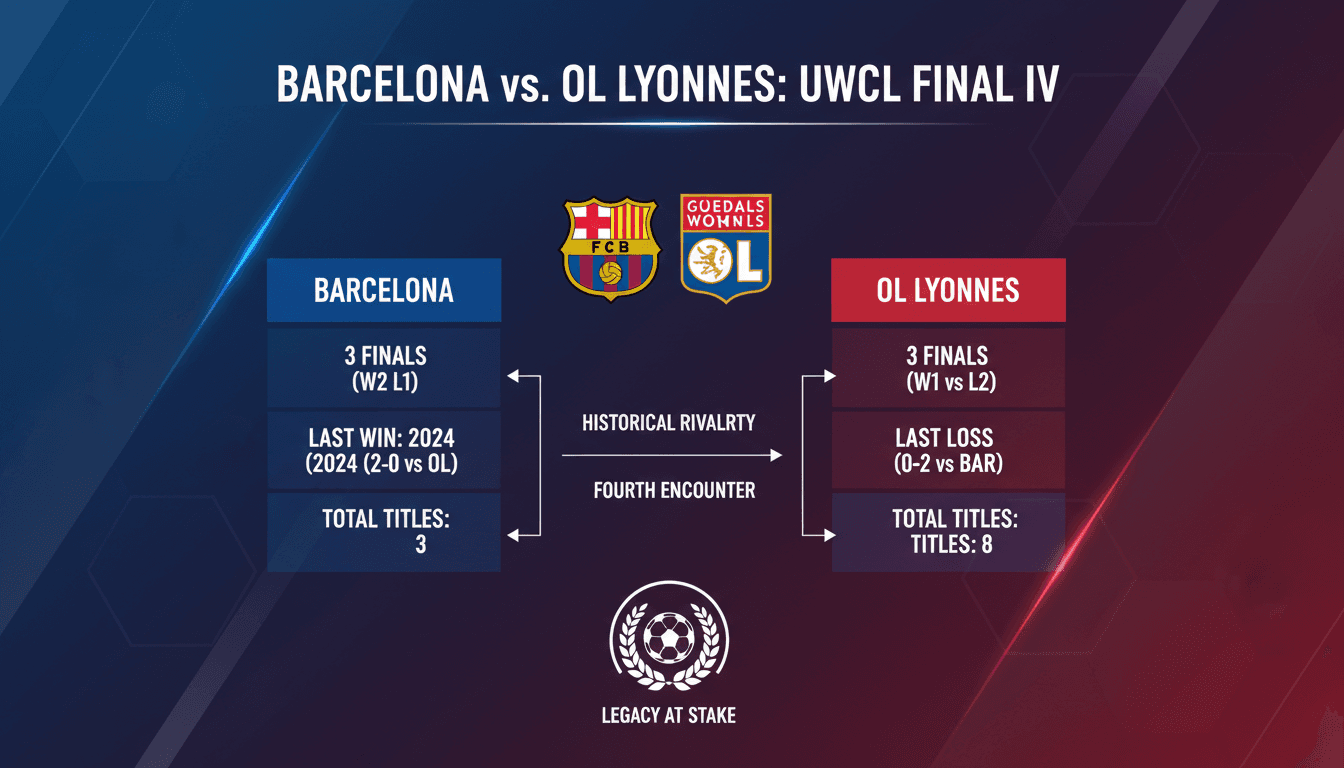 Barcelona and OL Lyonnes players in action during a previous Women's Champions League match.