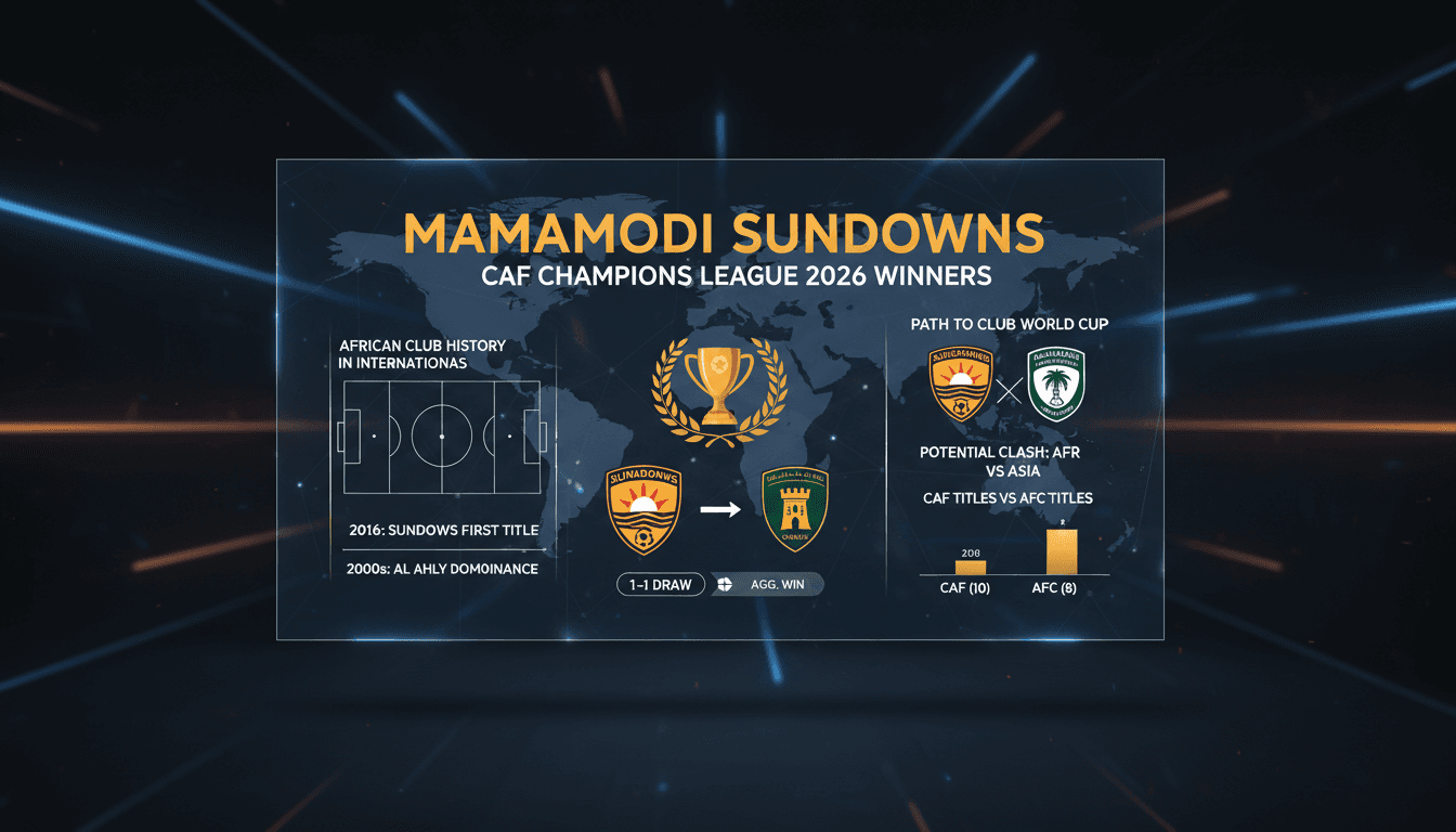 Mamamodi Sundowns celebrating their CAF Champions League victory