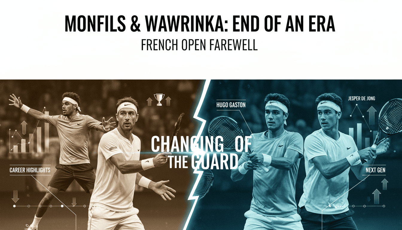 Gaël Monfils and Stan Wawrinka during their final matches at the French Open.