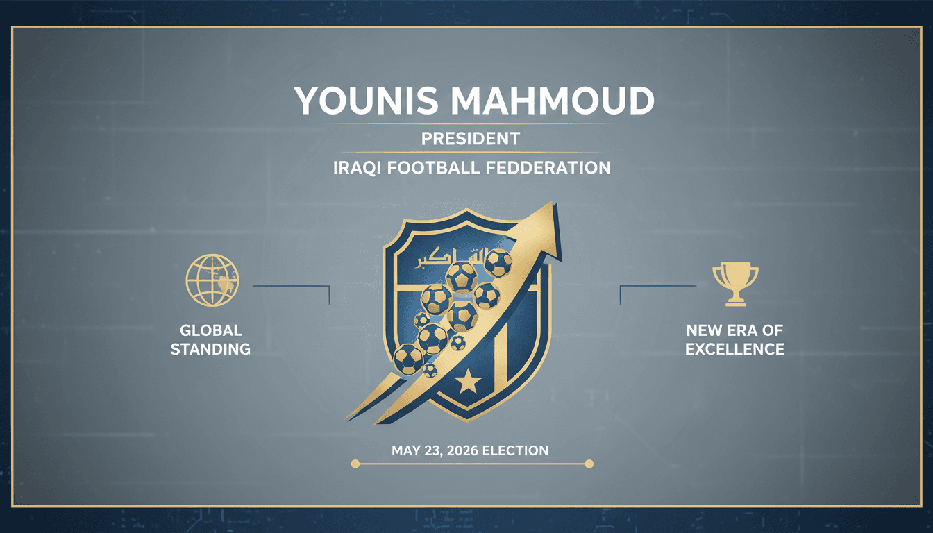 Younis Mahmoud celebrating his election as President of the Iraqi Football Federation.