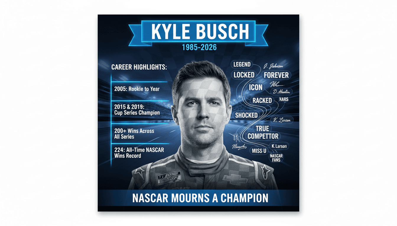 Kyle Busch, two-time NASCAR champion, dies at 41 from pneumonia complications