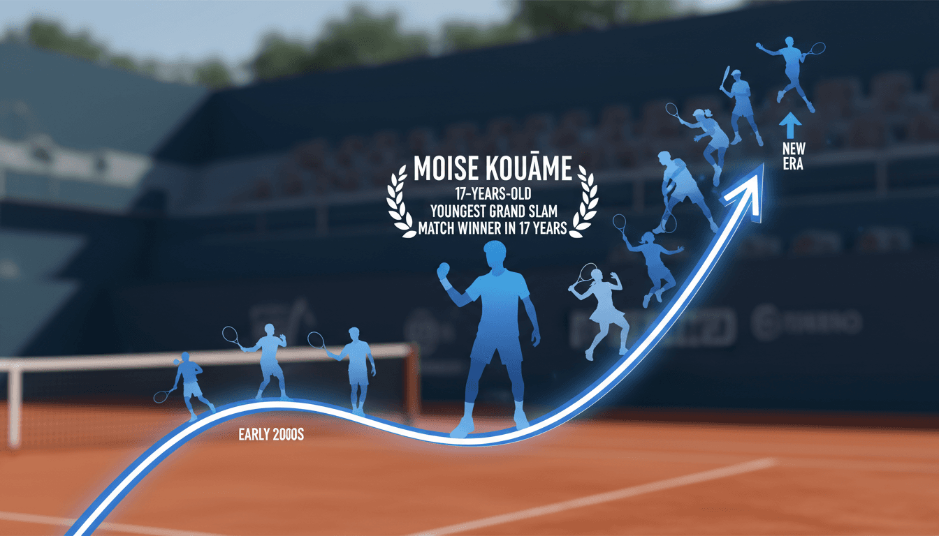 Moise Kouame celebrating his victory at the French Open
