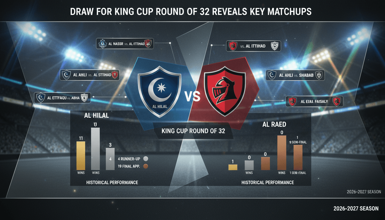 Al Hilal vs. Al Raed matchup in the King Cup Round of 32