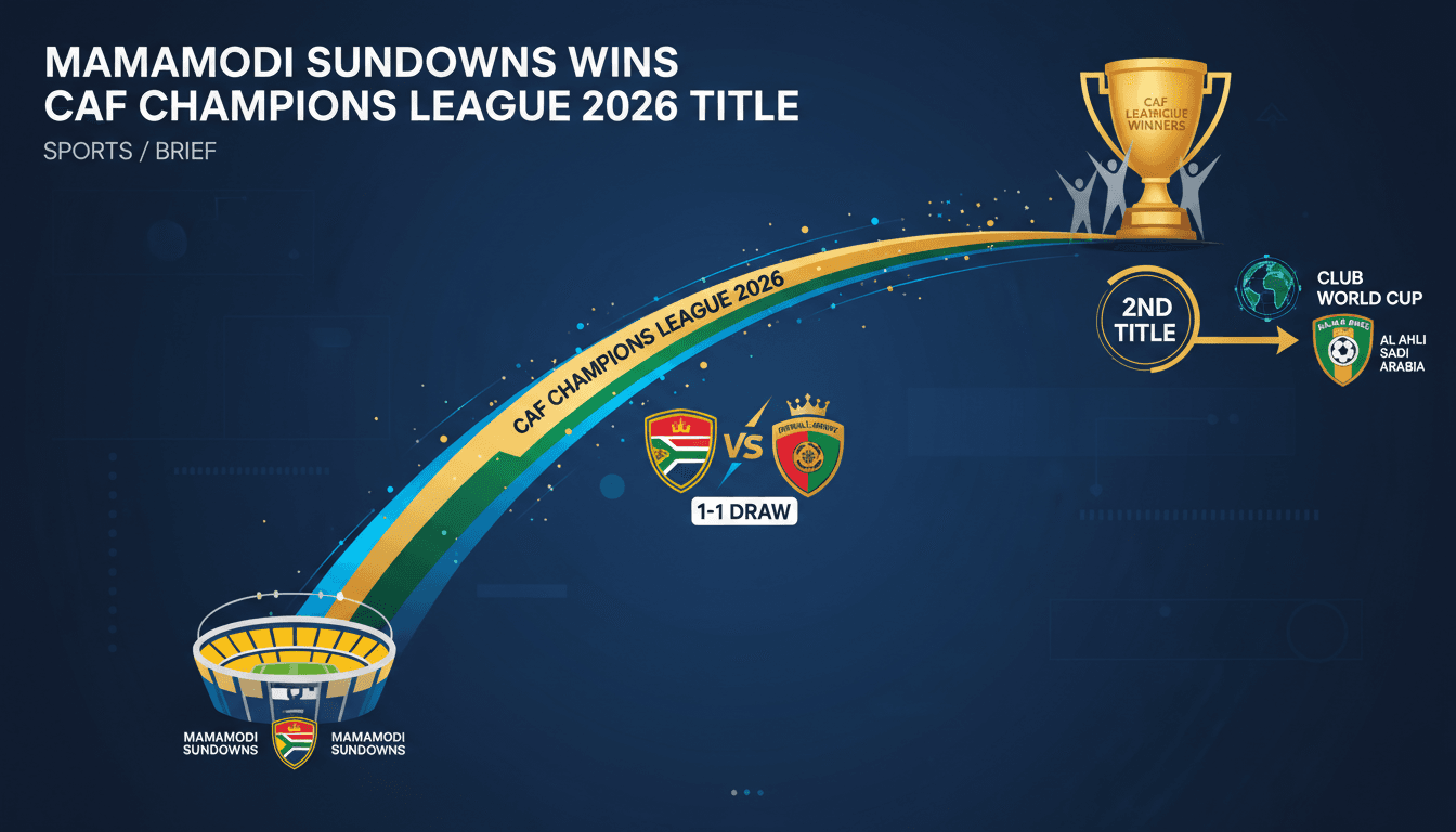 Mamamodi Sundowns celebrating their CAF Champions League victory