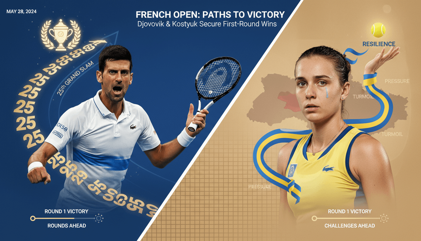 Djokovic and Kostyuk secure first-round victories at French Open