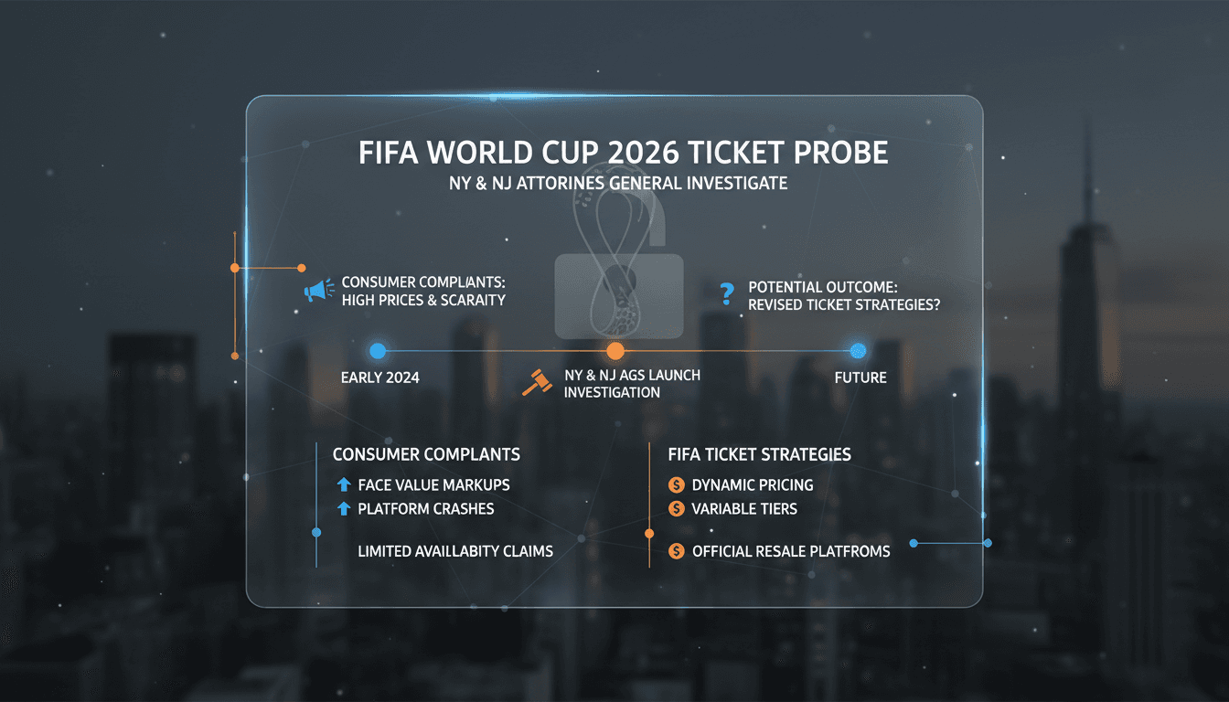 New York and New Jersey Attorneys General investigating FIFA ticket pricing for World Cup 2026.