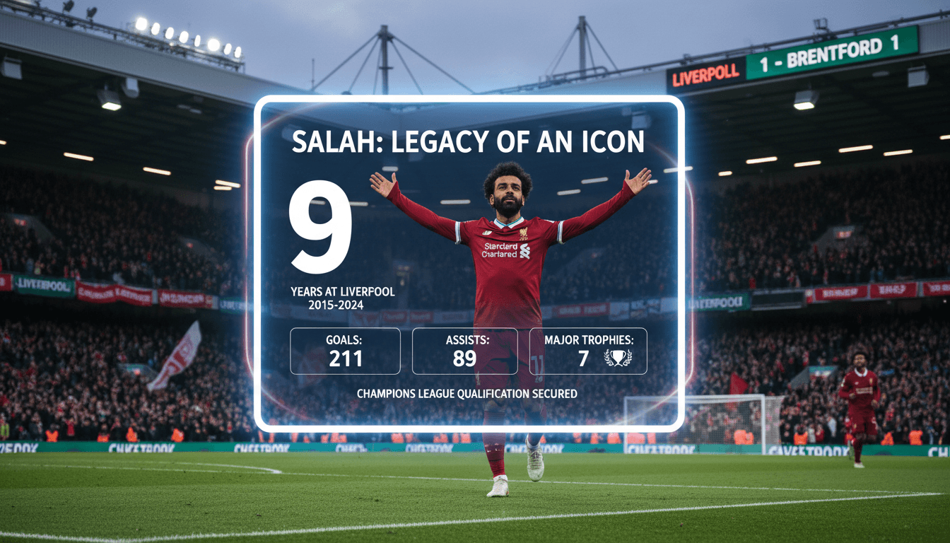 Mohamed Salah kneeling in prayer after his final match for Liverpool