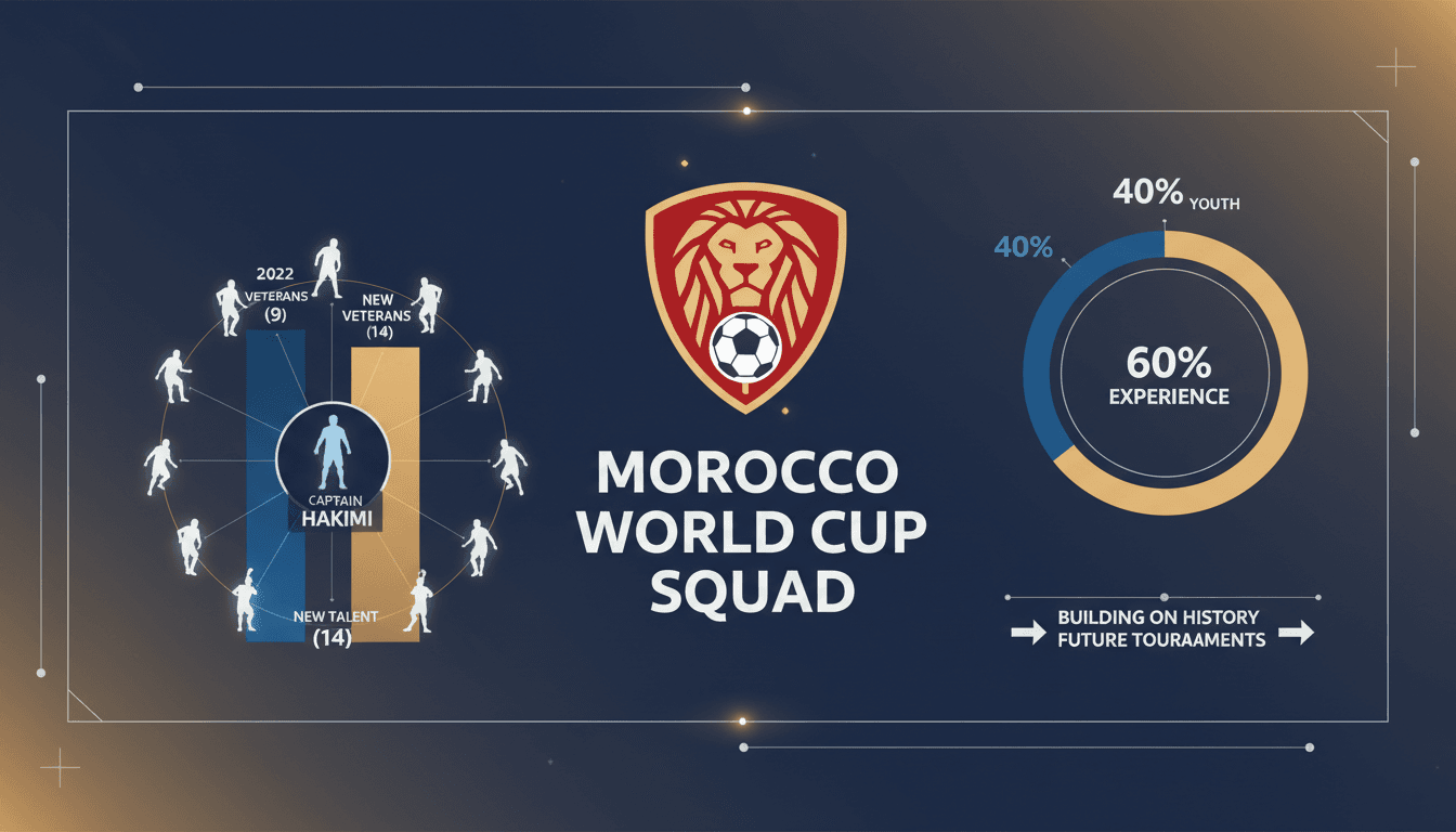 Morocco's World Cup squad announcement featuring Achraf Hakimi