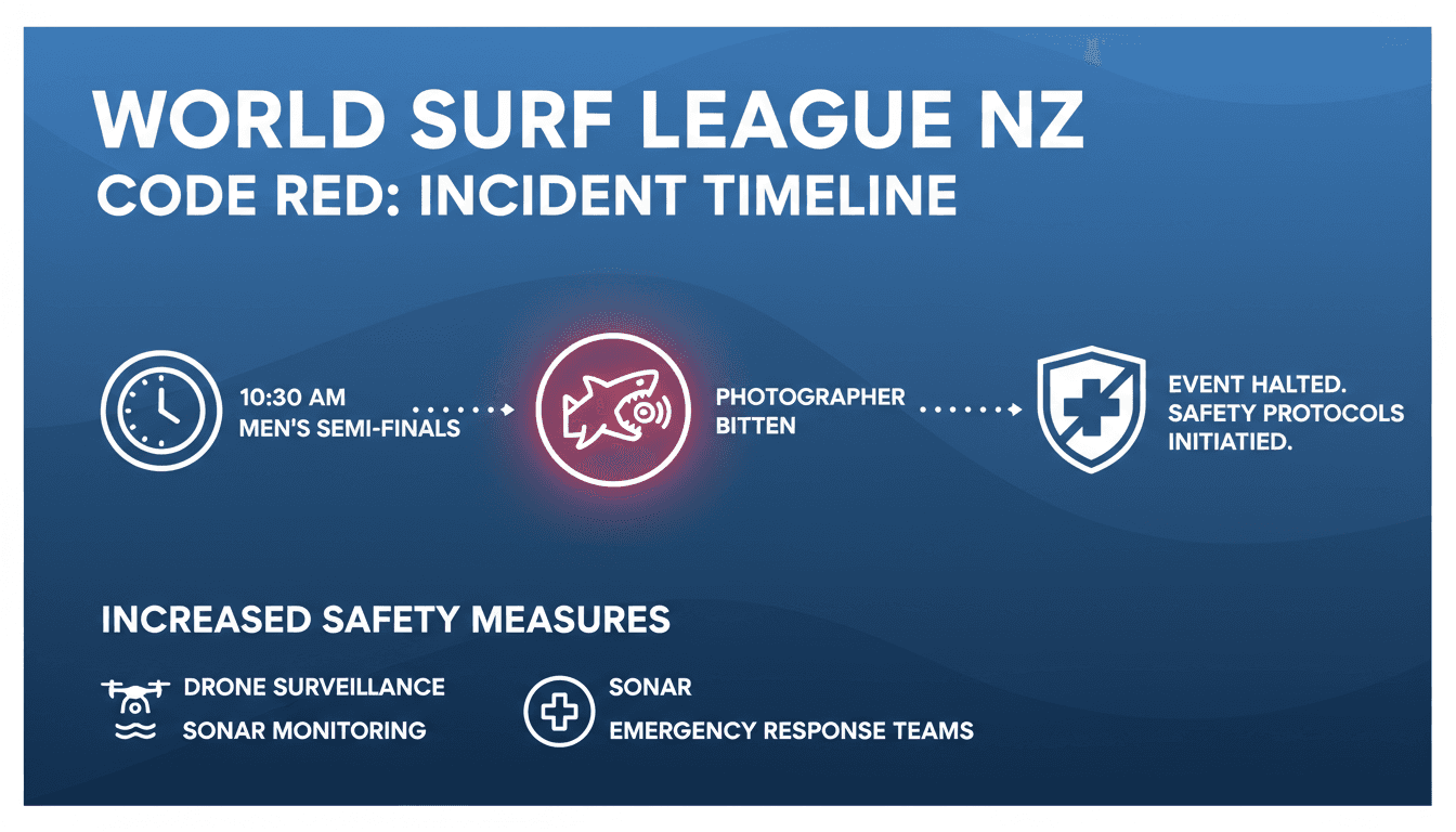 World Surf League event in New Zealand halted after photographer bitten by sea creature
