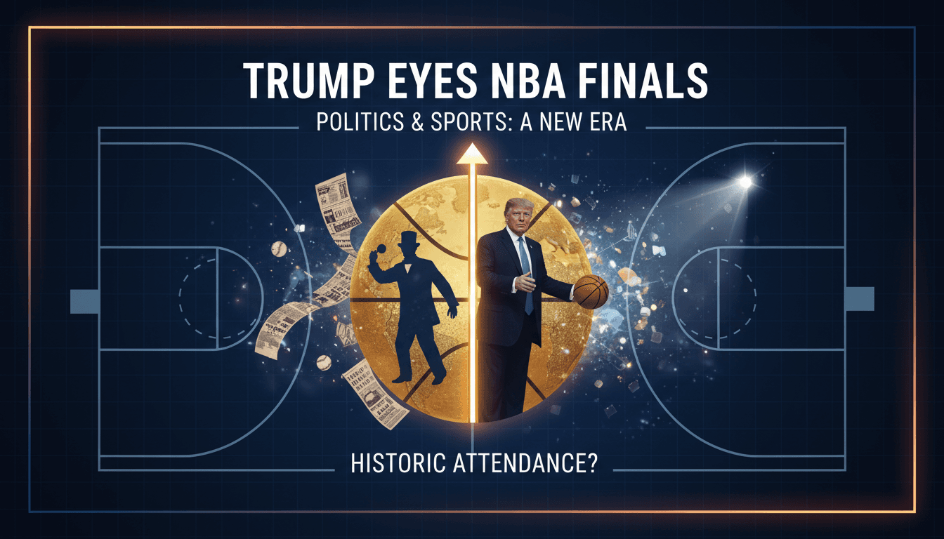 Donald Trump contemplating attendance at the NBA Finals game.