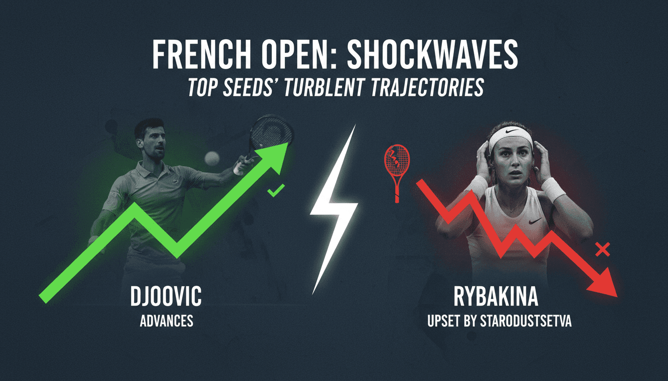 Djokovic advances while Rybakina suffers major upset at French Open