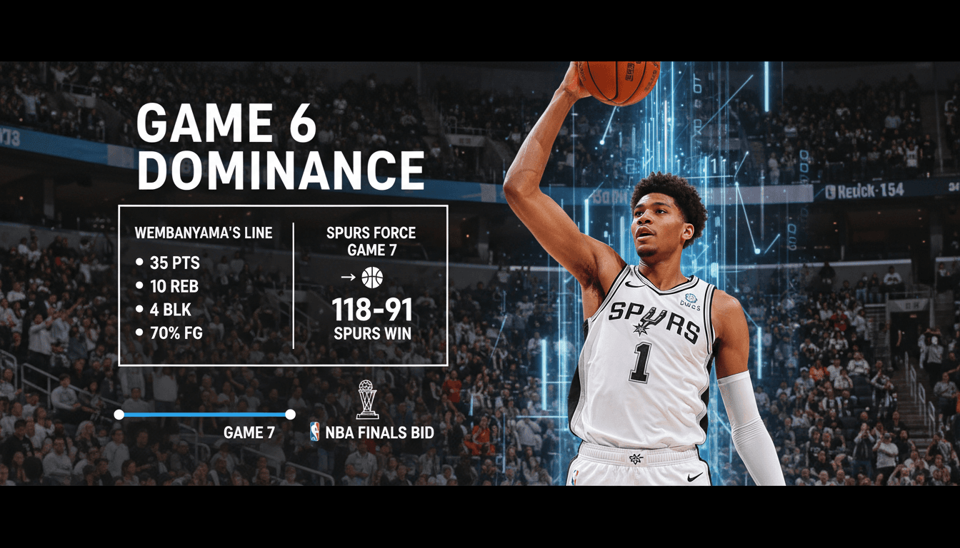 Victor Wembanyama leading the Spurs in Game 6 against the Thunder.