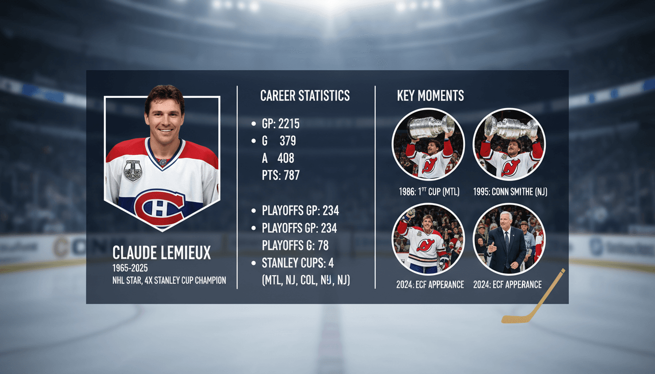 Claude Lemieux celebrating a Stanley Cup victory during his NHL career.
