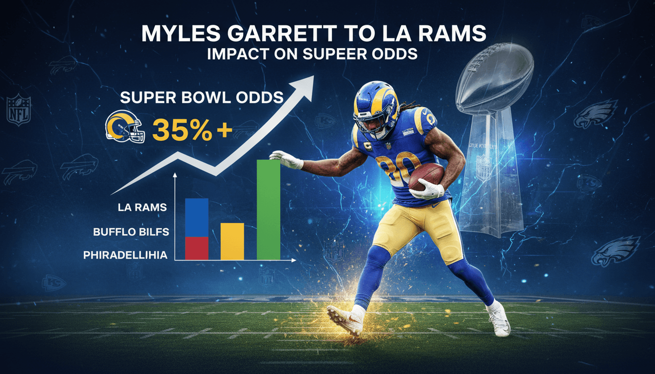Myles Garrett in action with the Rams jersey after the trade