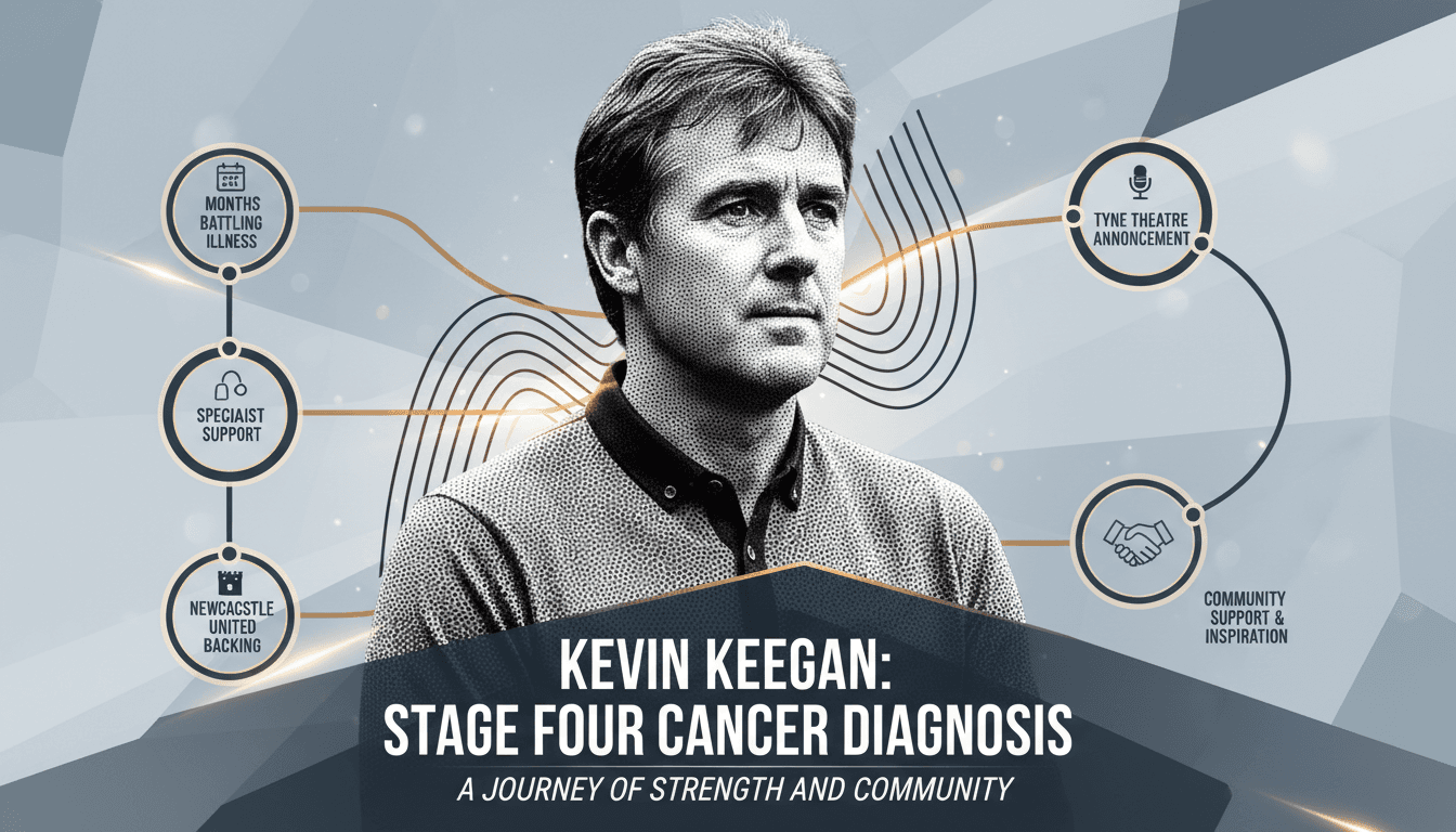 Kevin Keegan speaking at the Tyne Theatre about his cancer diagnosis.