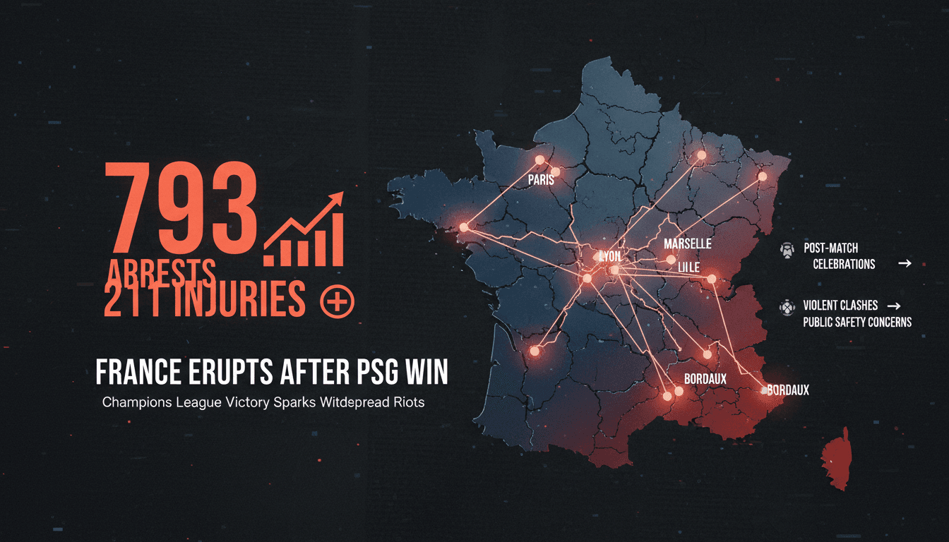 Riots in France following PSG's Champions League victory