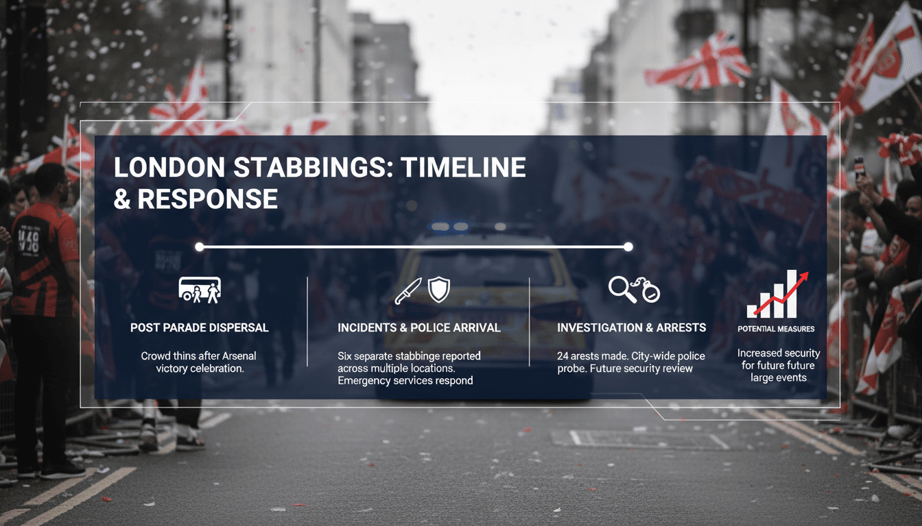 Police responding to stabbings after Arsenal victory parade in London