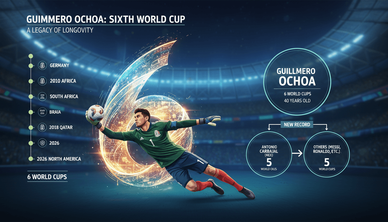 Guillermo Ochoa celebrating his selection for the 2026 World Cup.