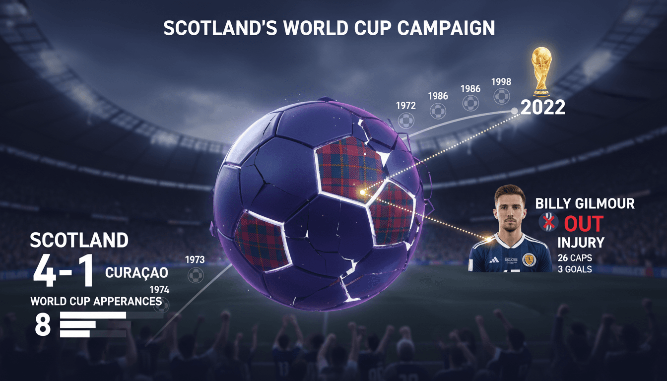 Scotland defeats Curaçao 4-1 but loses midfielder Billy Gilmour to injury ahead of World Cup