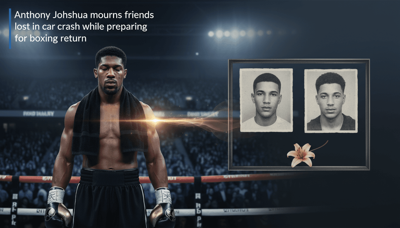 Anthony Joshua in the boxing ring, reflecting on personal loss.