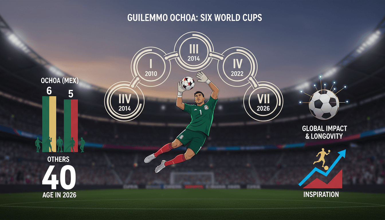 Guillermo Ochoa celebrating his selection for the 2026 World Cup roster.