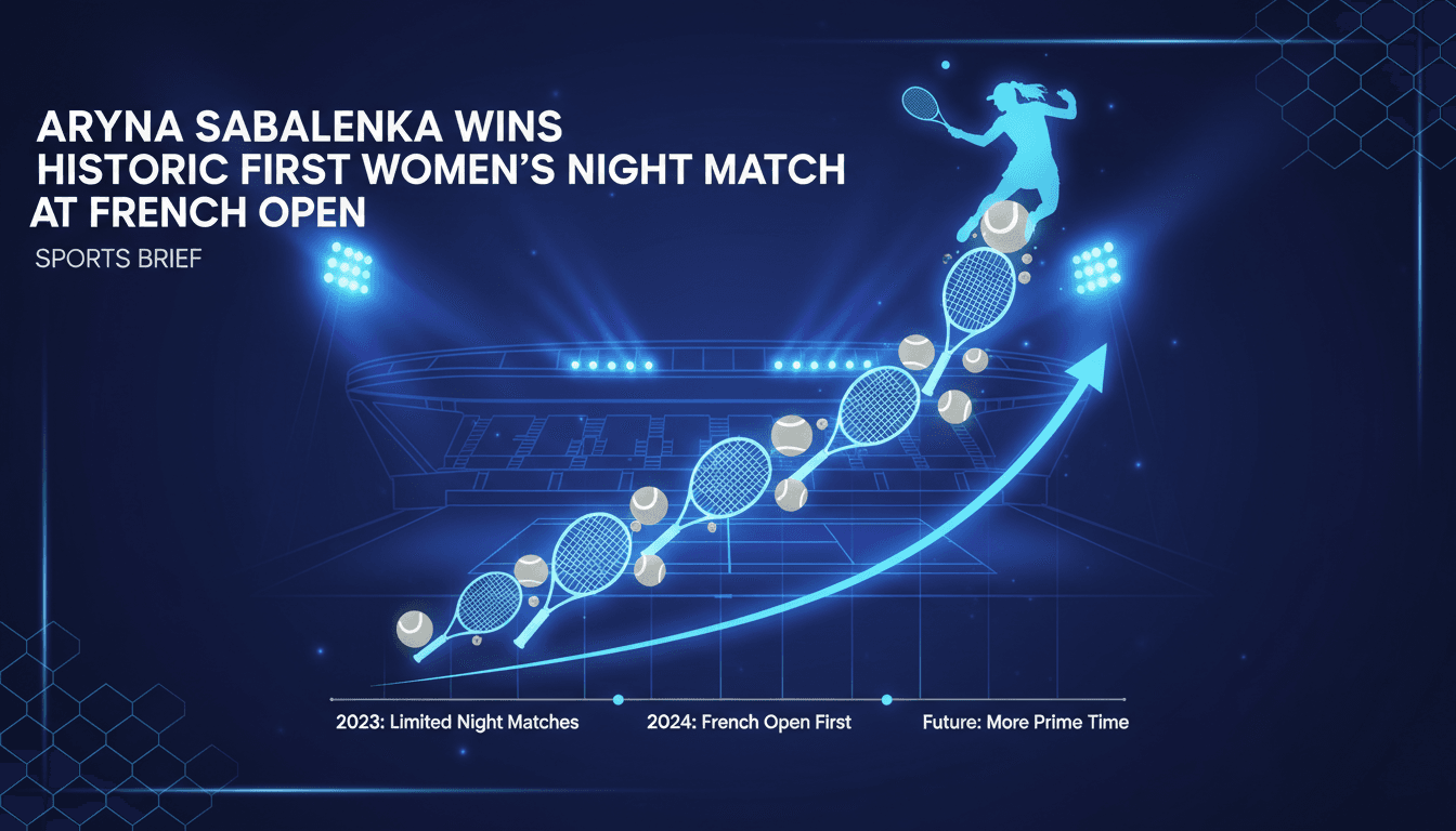 Aryna Sabalenka wins historic first women's night match at French Open