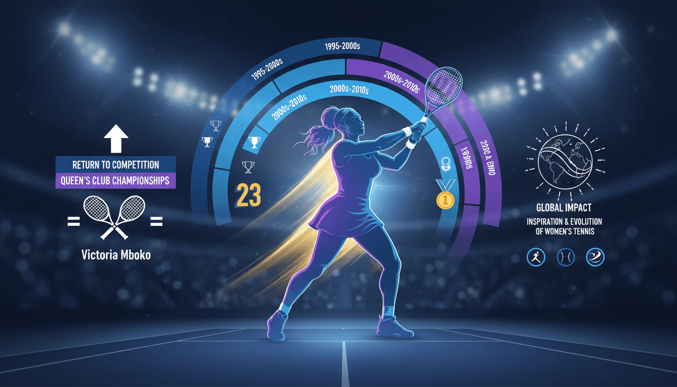 Serena Williams preparing for her return to competitive tennis at the Queen's Club Championships.