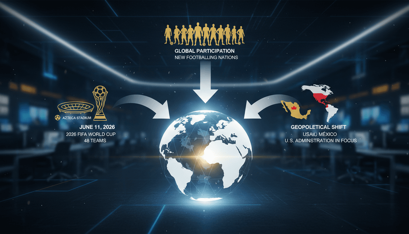 A vibrant graphic showcasing the 2026 FIFA World Cup logo and host nations.