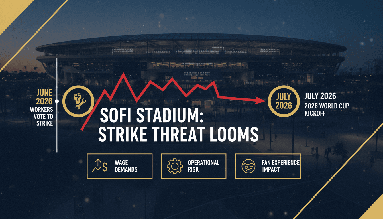 Workers at Sofi Stadium vote to authorize a strike ahead of the World Cup.
