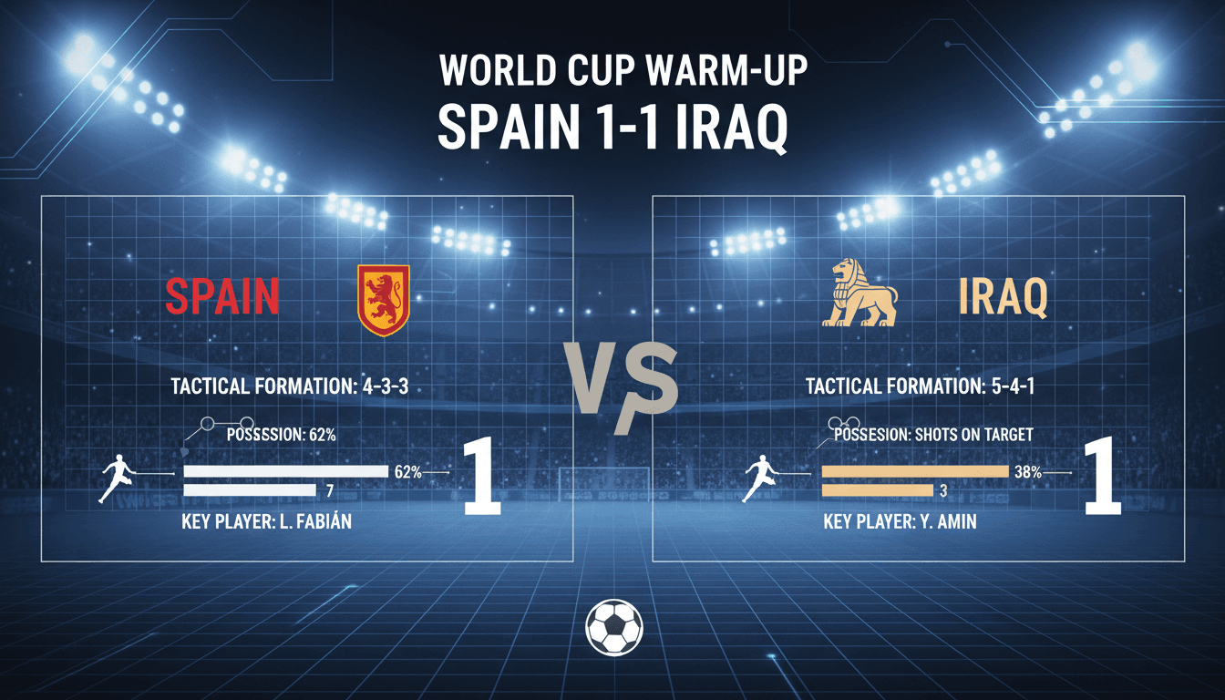 Spain and Iraq draw 1-1 in World Cup warm-up match