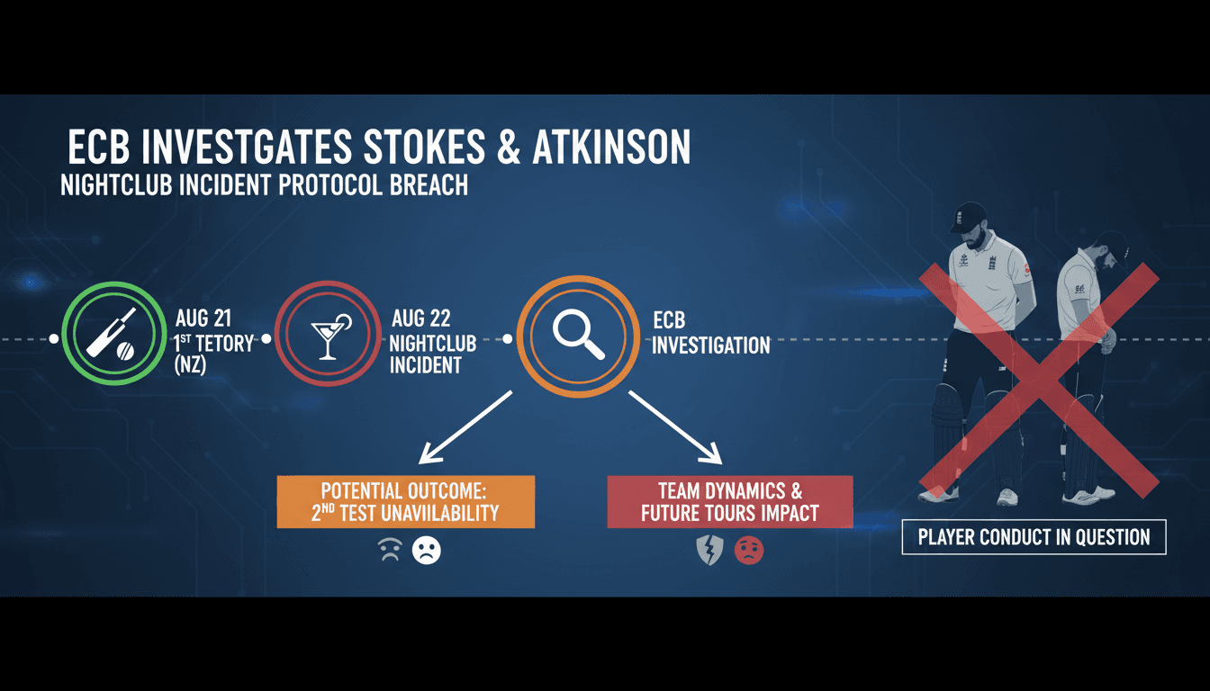 ECB investigation into Ben Stokes and Gus Atkinson following nightclub incident