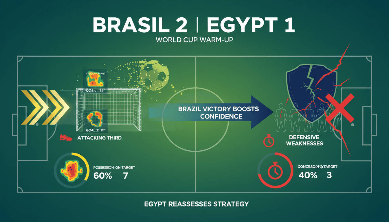 Brazil celebrates their victory over Egypt in a World Cup warm-up match.