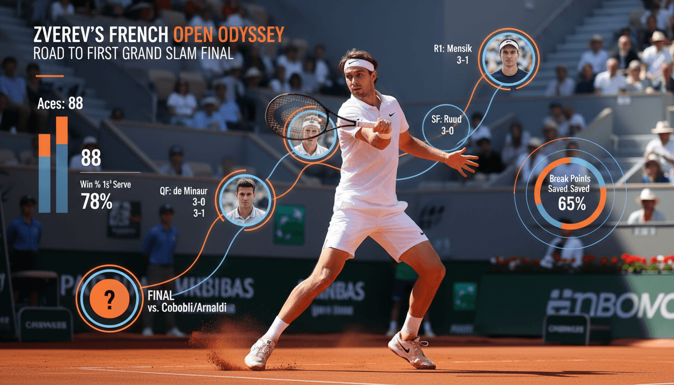 Alexander Zverev reaches French Open final aiming for first Grand Slam title
