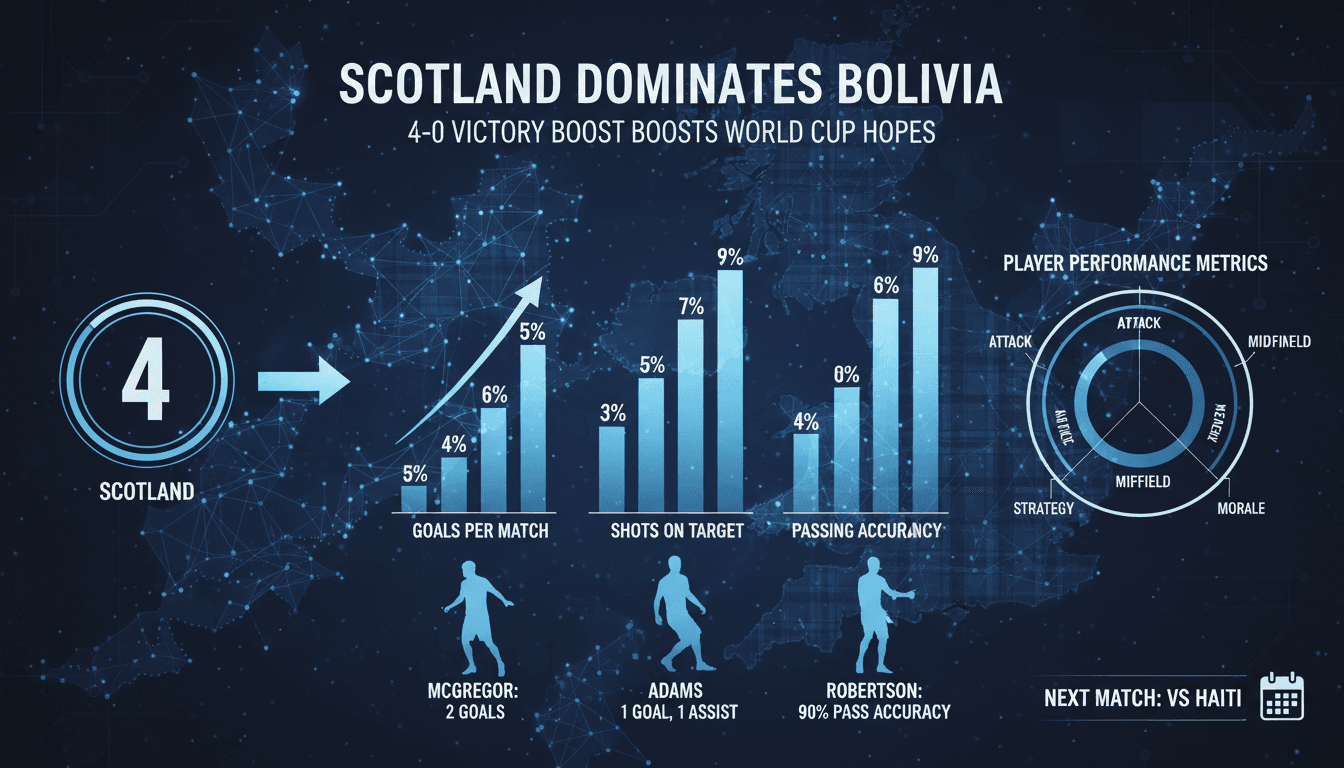 Scotland's national football team defeats Bolivia 4-0 in World Cup warm-up match