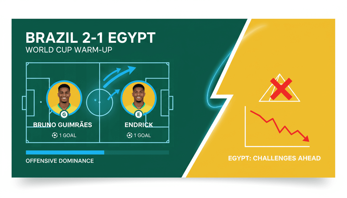 Brazil defeats Egypt 2-1 in World Cup warm-up match