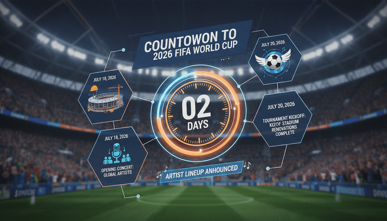 Exciting countdown celebrations for the 2026 FIFA World Cup with artist lineup announcement.