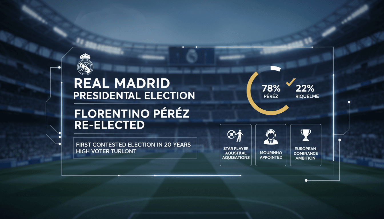 Florentino Pérez re-elected as Real Madrid president in first contested election in 20 years