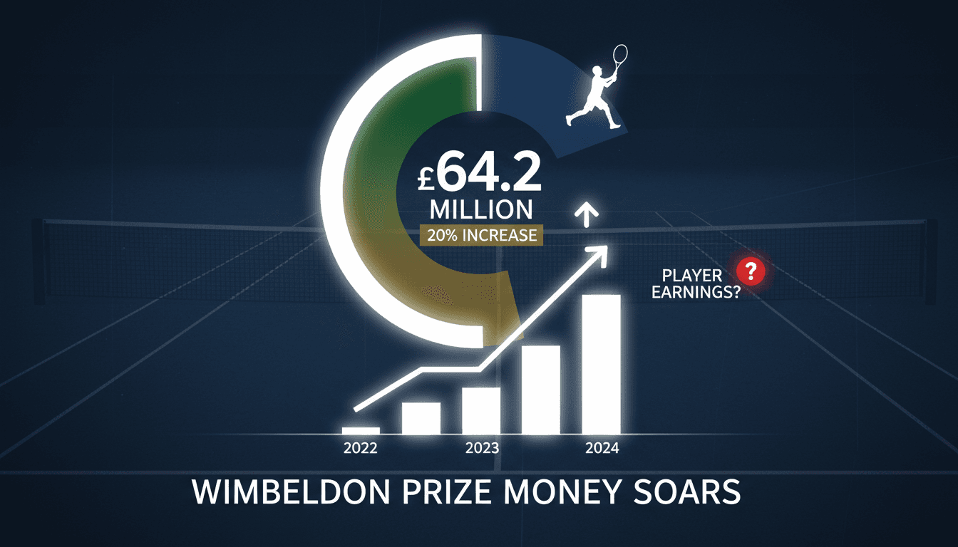 Wimbledon trophy with prize money announcement backdrop