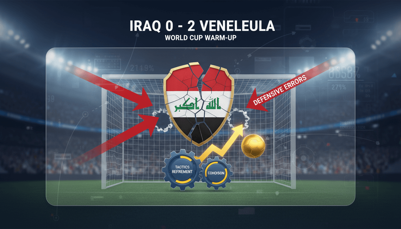 Iraq national football team during their warm-up match against Venezuela.