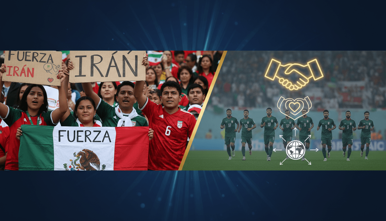 Mexican fans cheering for the Iranian football team in Tijuana.