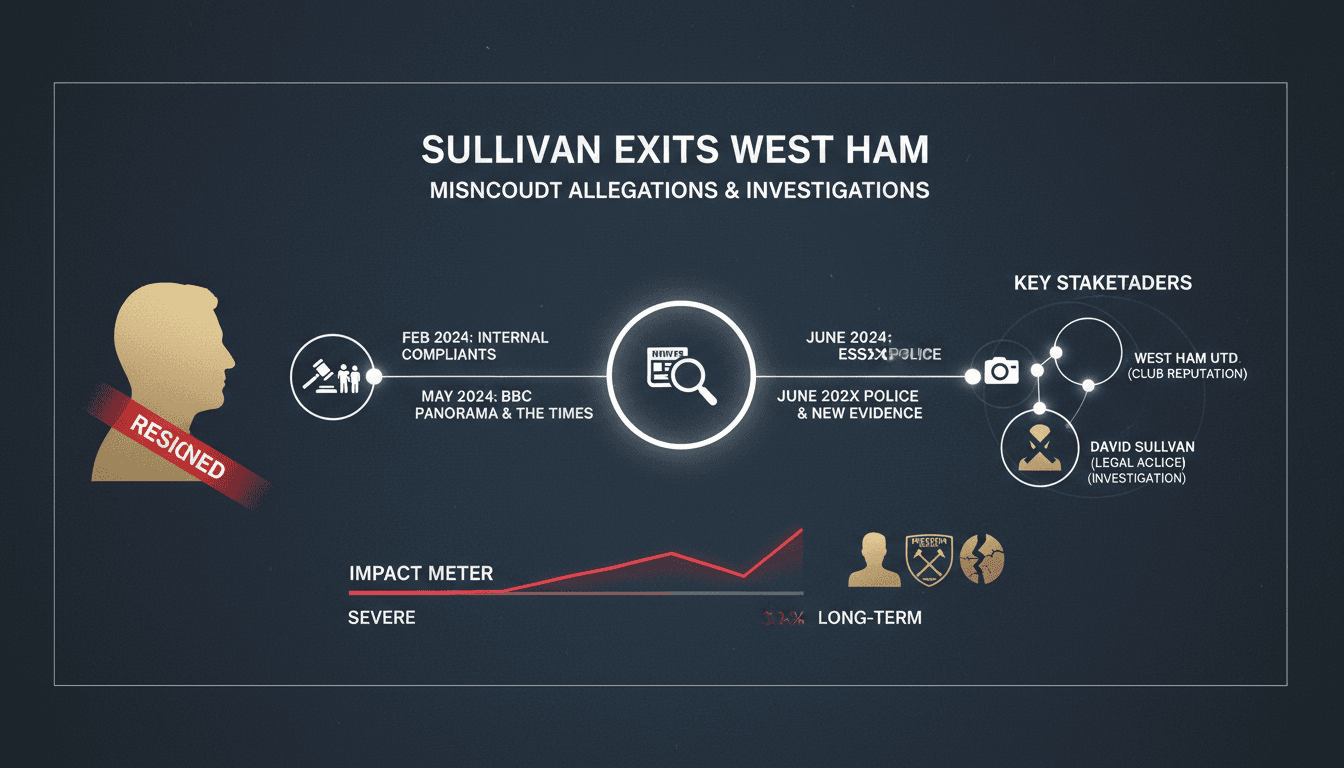 David Sullivan resigns from West Ham United amid misconduct allegations.