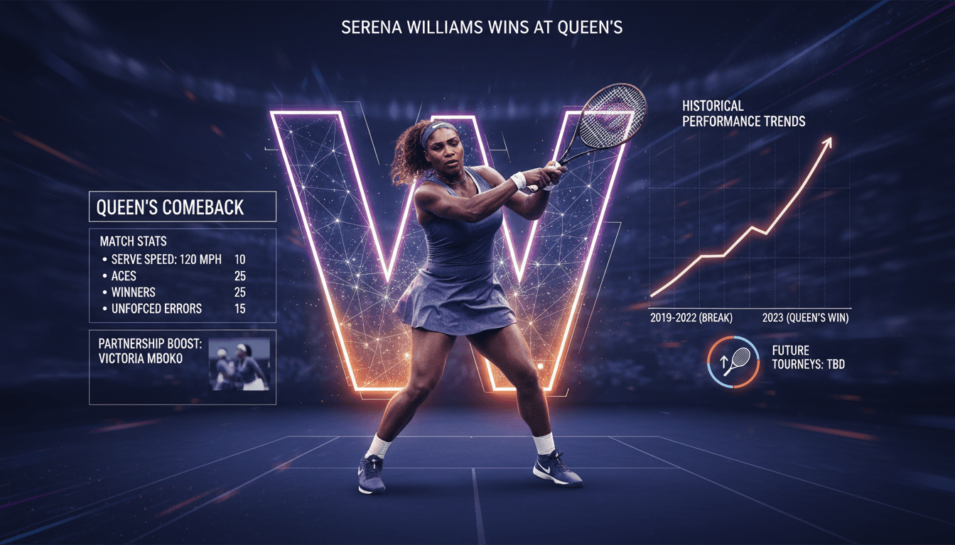 Serena Williams wins first professional match in nearly four years at Queen's