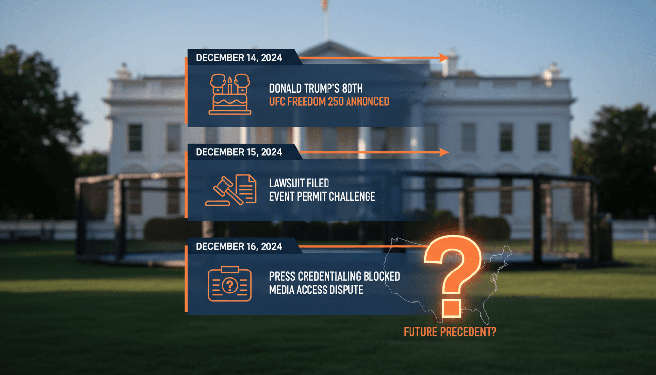 UFC Freedom 250 event at the White House faces lawsuit and press credentialing challenges